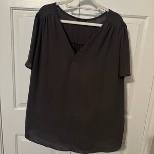 Pleione Dark Green V-Neck Blouse